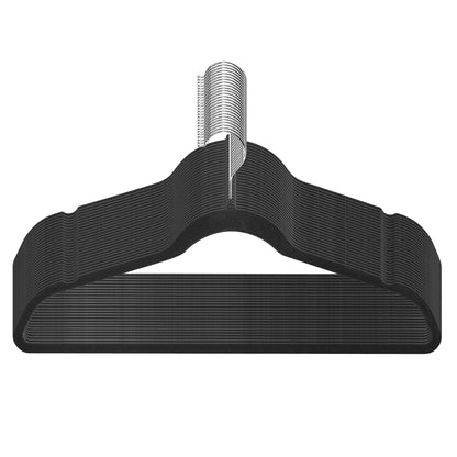 VEVOR Hangers, 11Lbs Load-Bearing, 50 Pack Black Velvet Hangers with 360 Degree Swivel Hook & 0.2 in Ultra-Thin Design, Non-Slip Space Saving Hangers, Fit for Silk Garments, Coats, Sweaters & Straps
